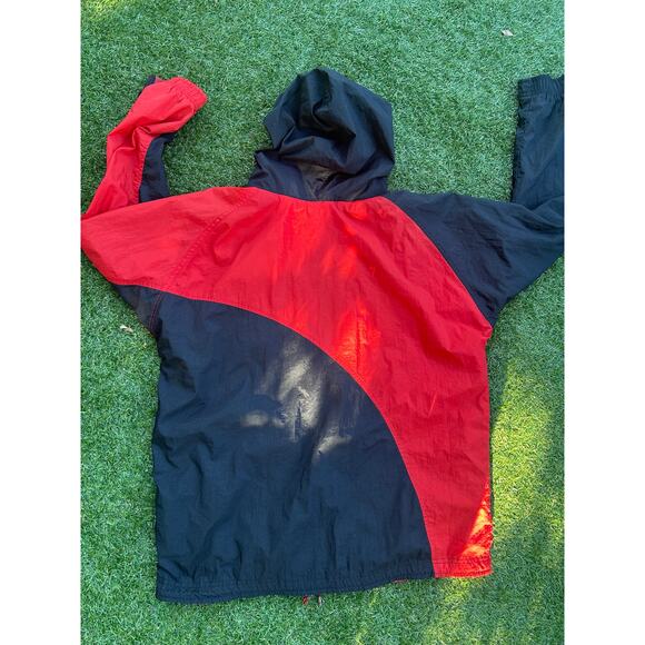 90s Nike Swoosh Color Block Windbreaker – Vintage Nylon Jacket with Hood SIZE XL - Picture 4 of 4